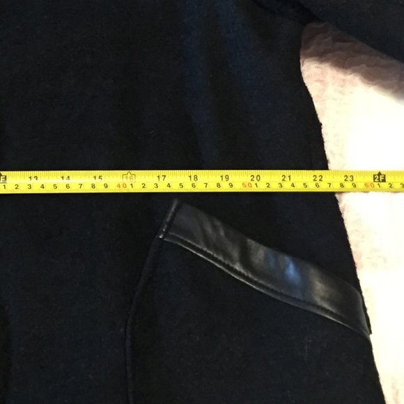 Badgley Mischka Wool & leather Coat Black XL(16) - Picture 16 of 16